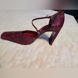 Casadei burgundy Block heels shoes